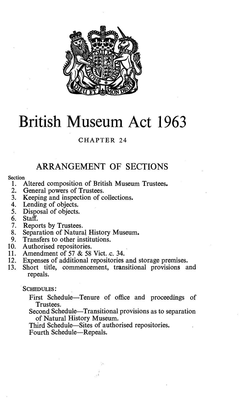 British Museum Act 1963 CHAPTER 24