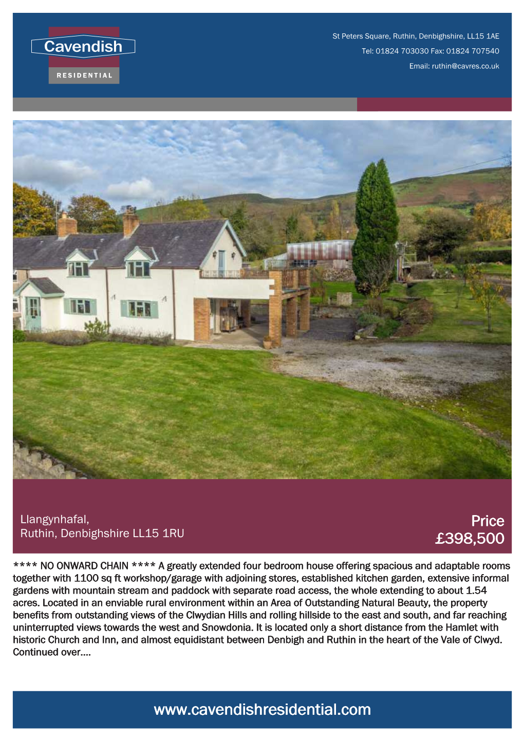 Llangynhafal, Ruthin, Denbighshire LL15 1RU