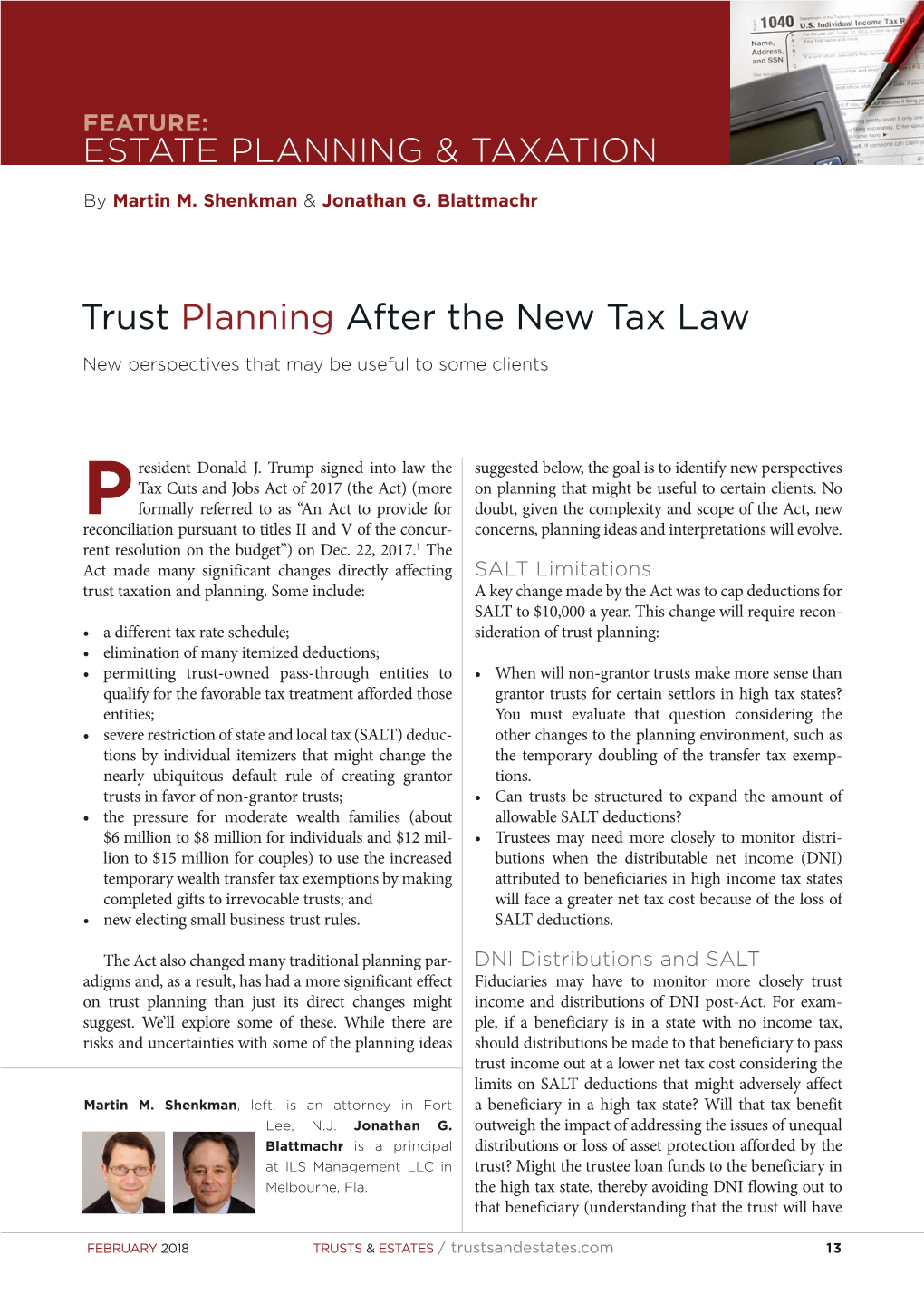 Trust Planning After the New Tax Law