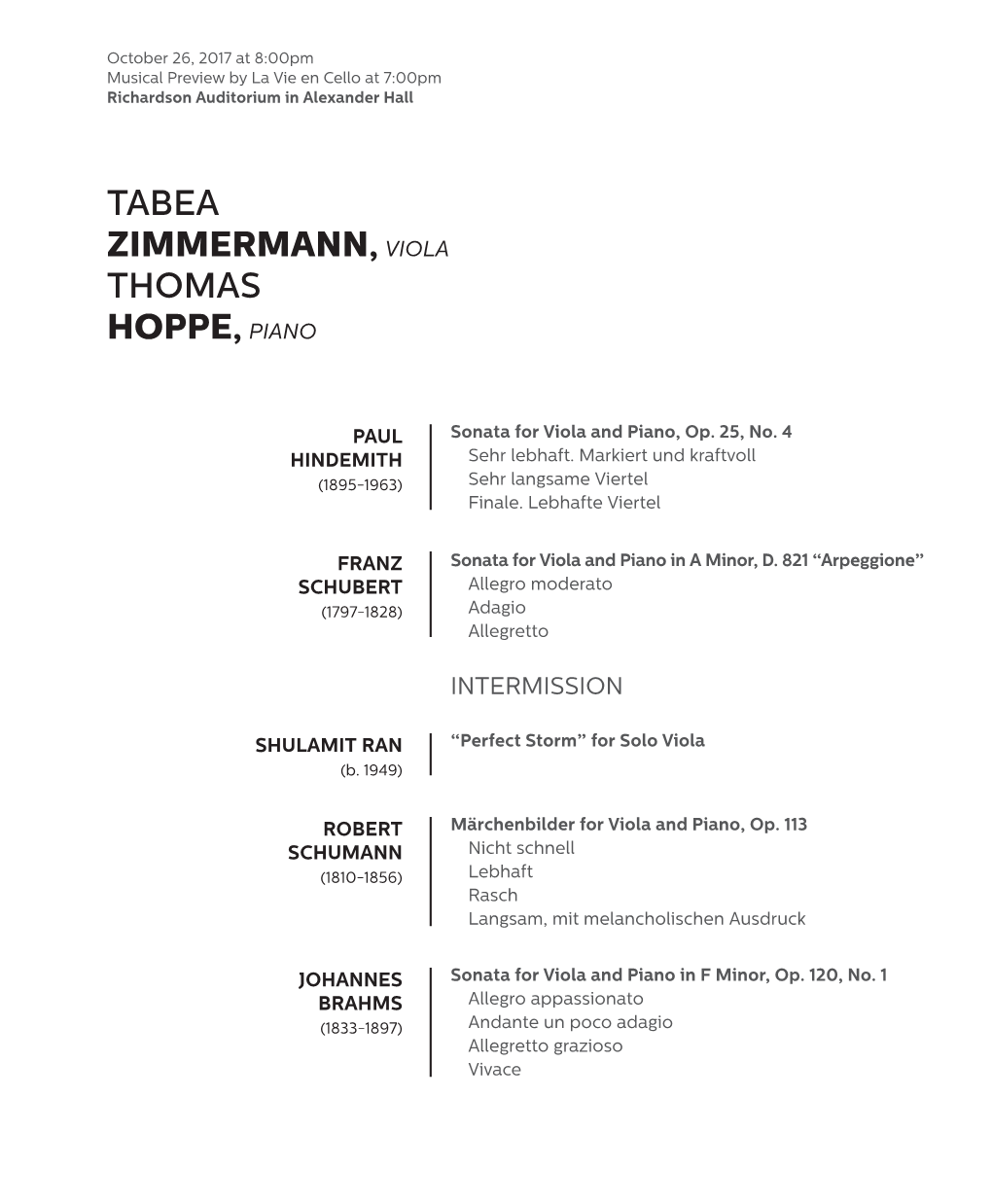 Tabea Zimmermann,Viola Thomas Hoppe,Piano