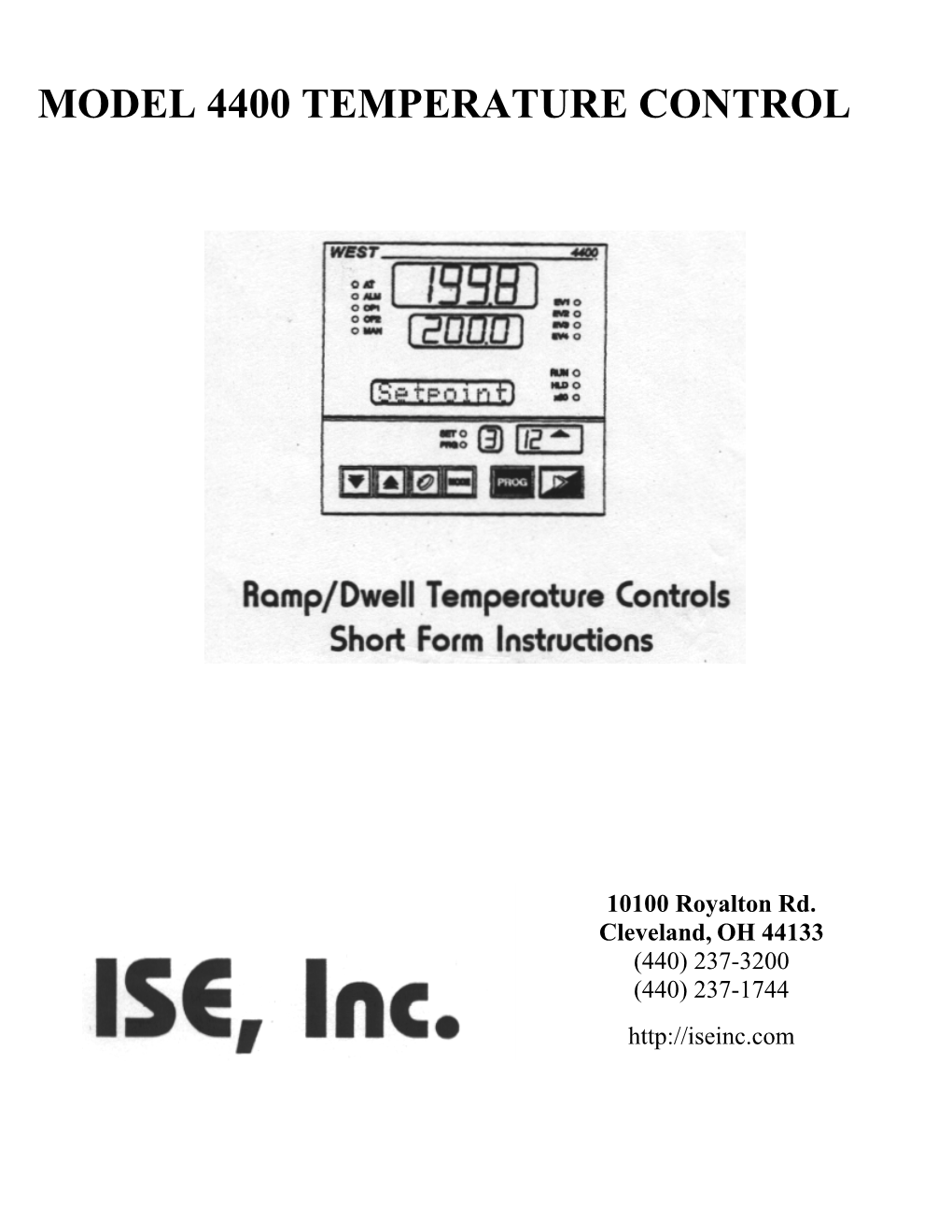 West 4400 Short Form Manual