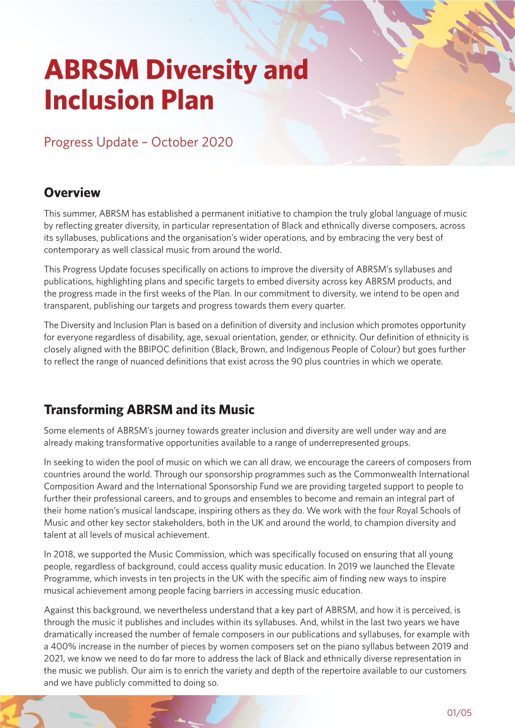 ABRSM Diversity and Inclusion Plan