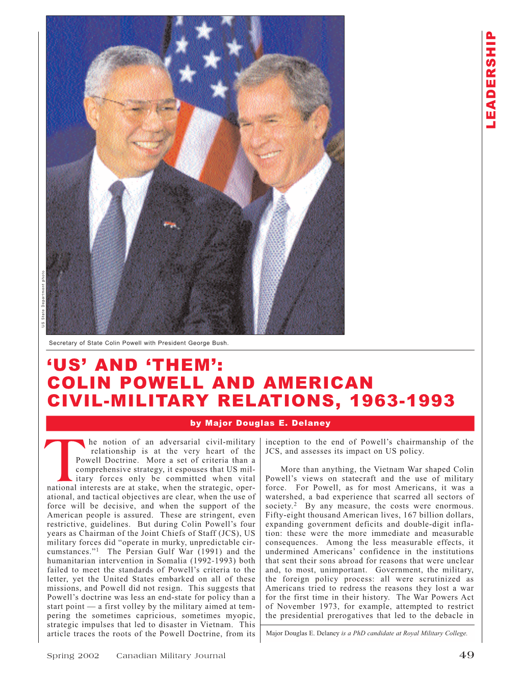 'Them': Colin Powel and American Civil-Military Relations, 1963-1993