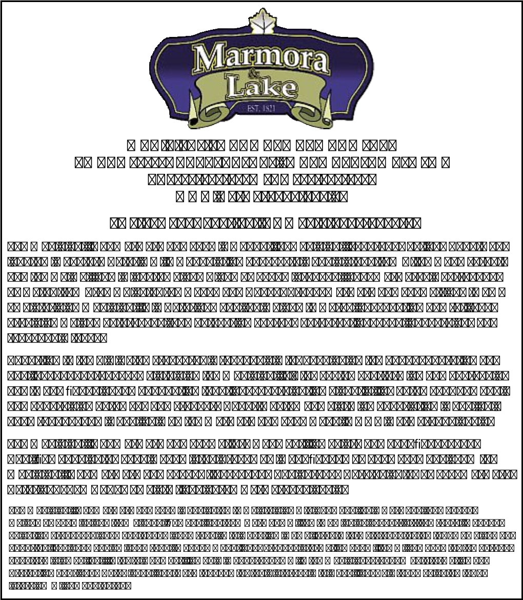 Municipality of Marmora and Lake Po Box 459, 12 Bursthall St., Marmora, on K0k 2M0 Ph