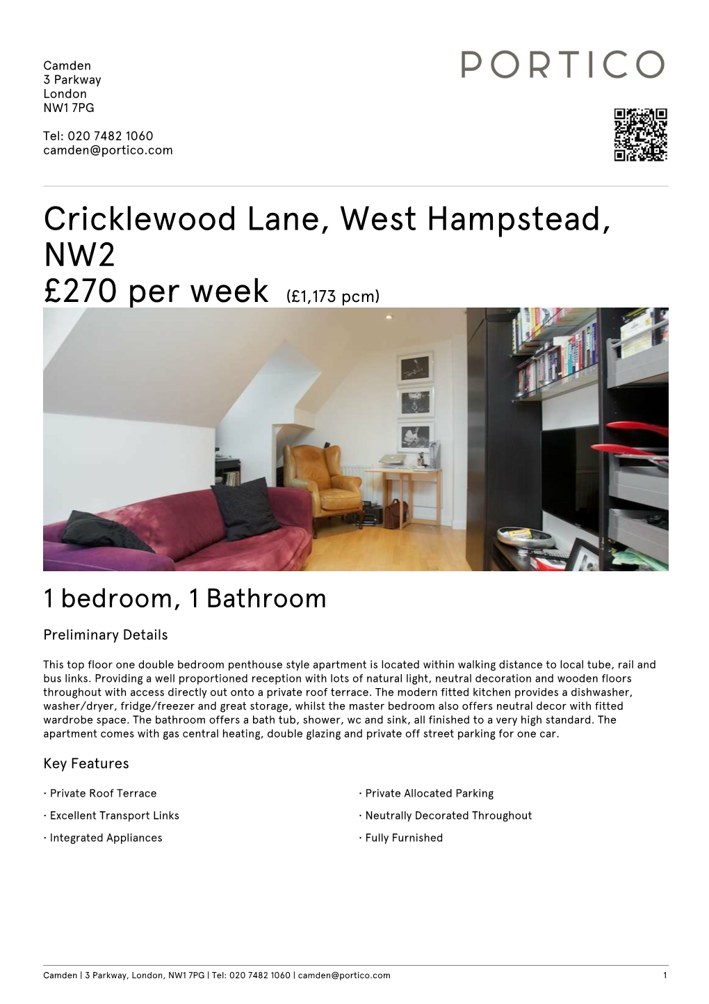 Cricklewood Lane, West Hampstead, NW2 £270 Per Week