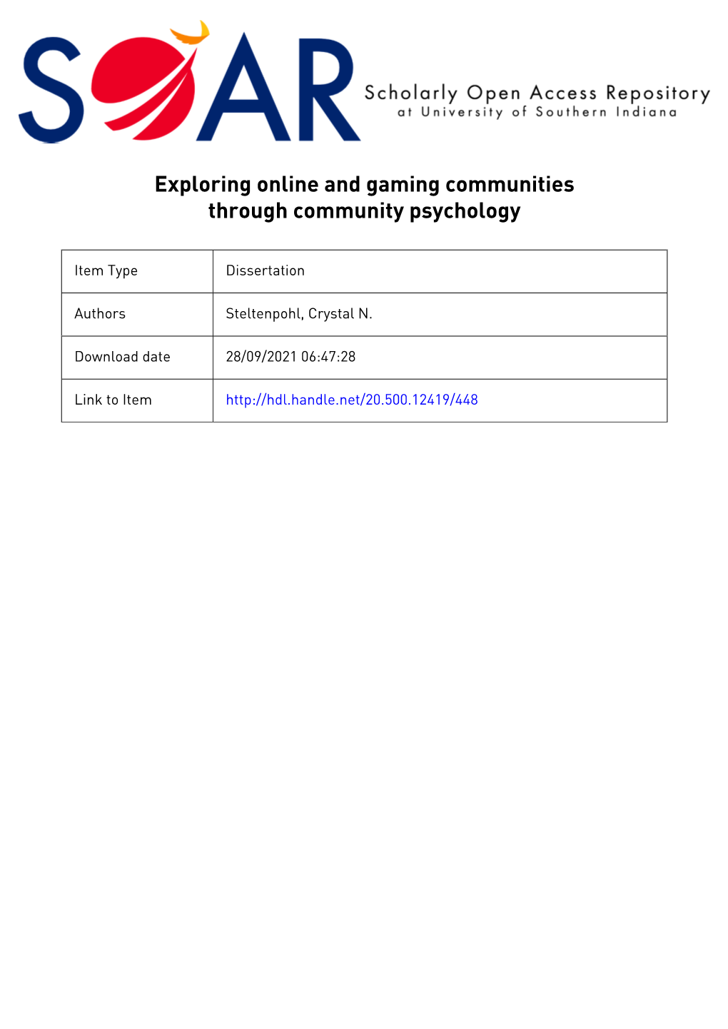 Exploring Online and Gaming Communities Through Community Psychology