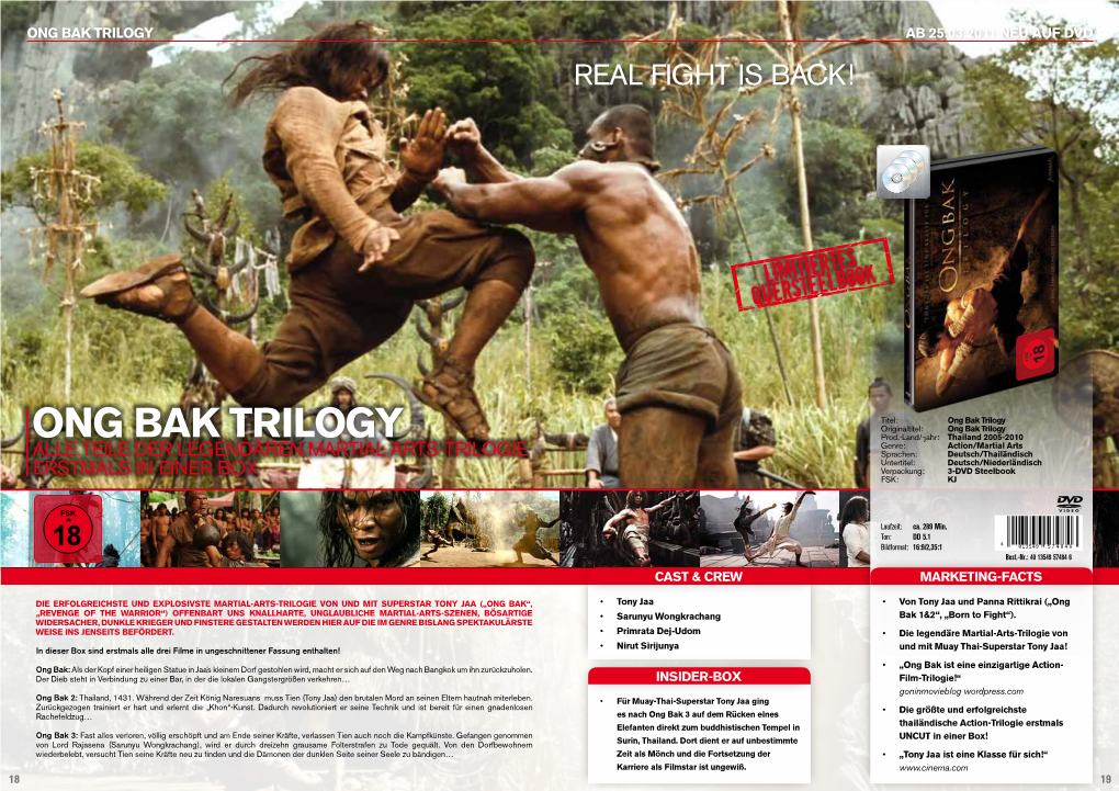 Ong Bak Trilogy Ab 25.03.2011 Neu Auf DVD Real Fight Is Back!
