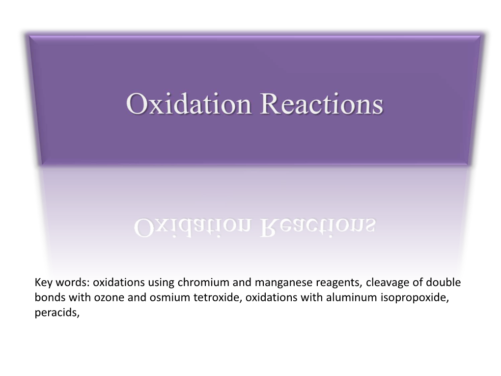 Oxidation and Reduction