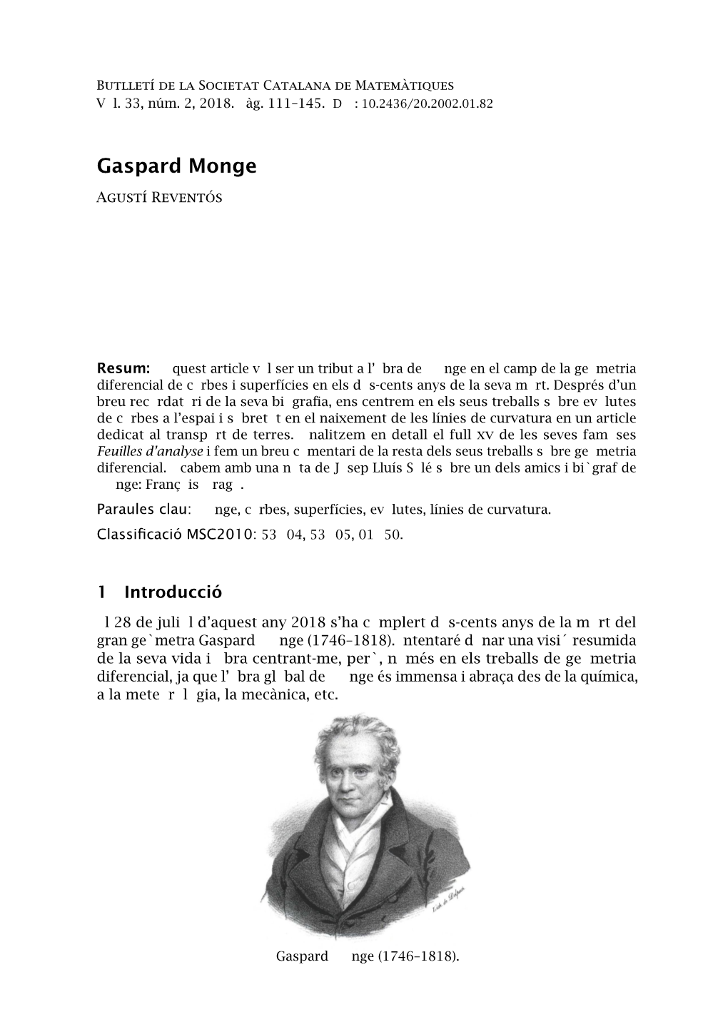 Gaspard Monge Agustí Reventós