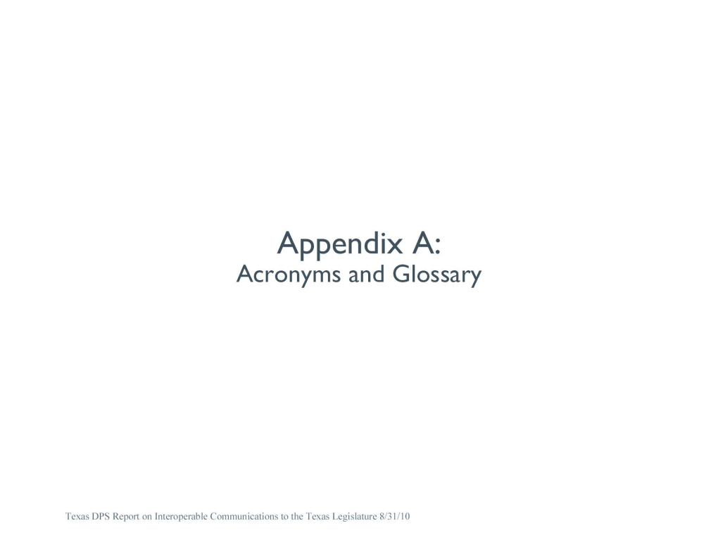 Appendix A: Acronyms and Glossary