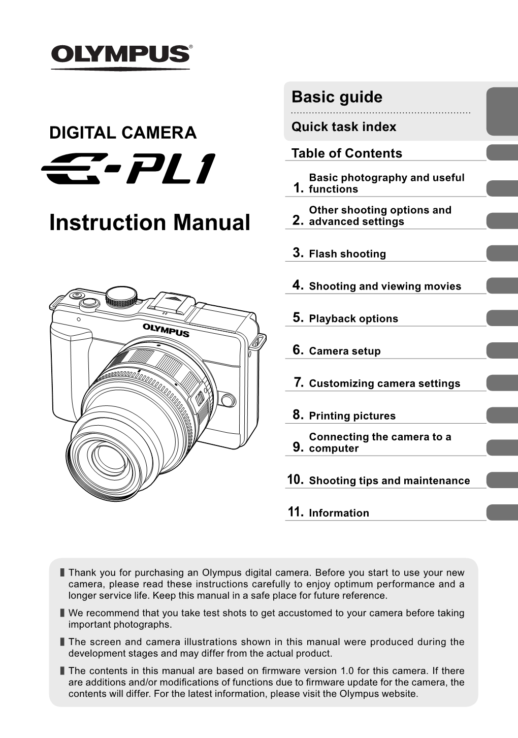 E-PL1 Instruction Manual (English) (7.05