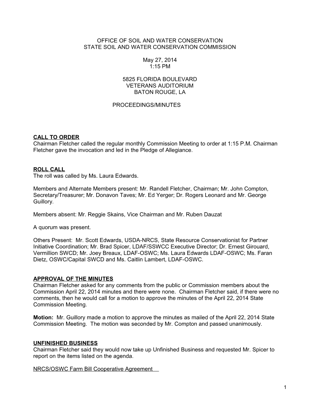 5/23/2006 State Committee Meeting Crowley 1:00 PM