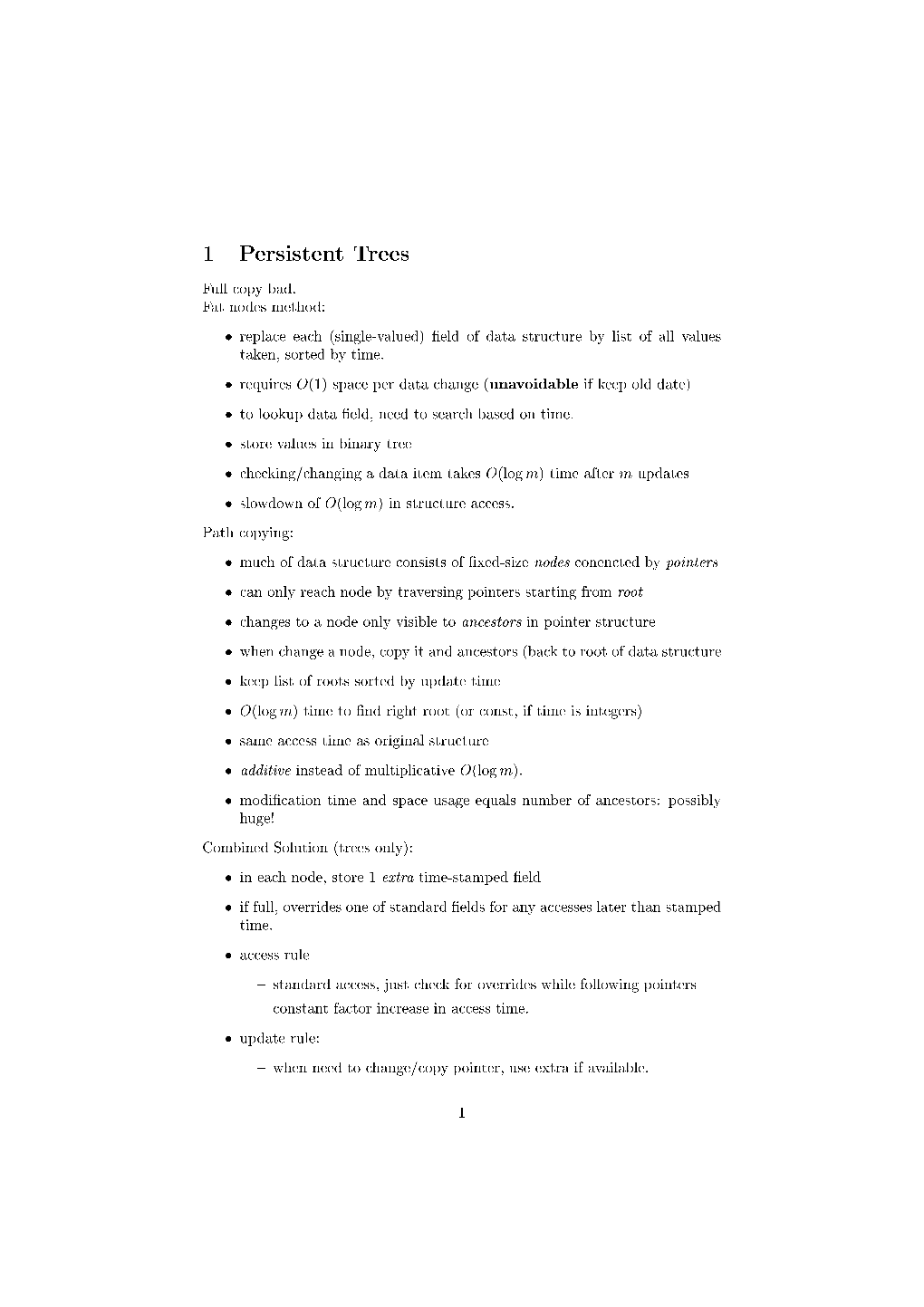 1 Persistent Trees