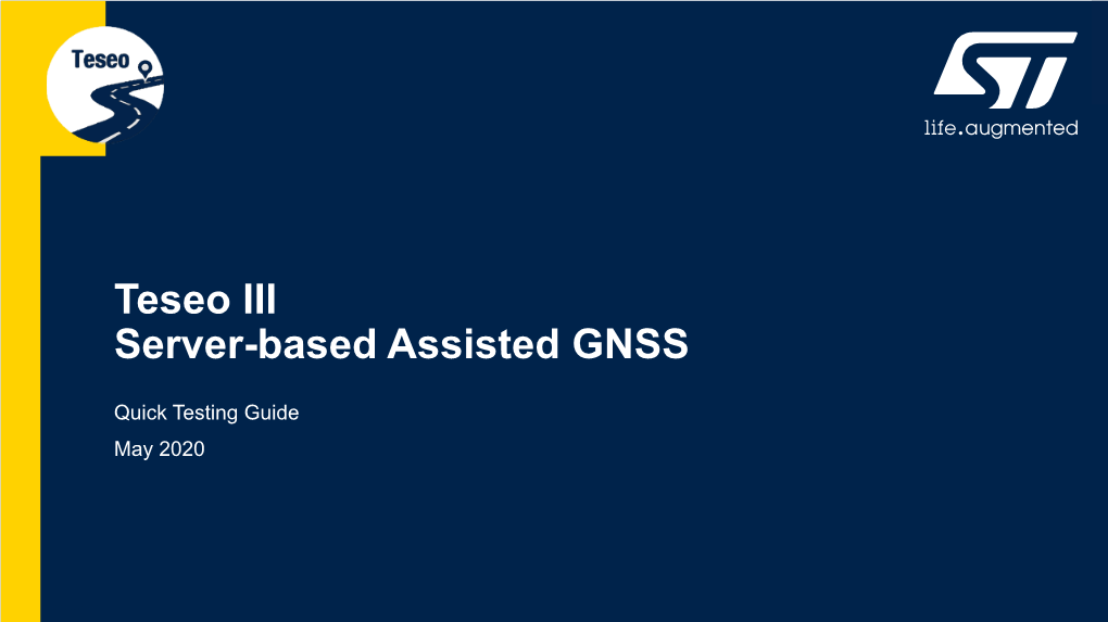 Teseo III Server-Based Assisted GNSS