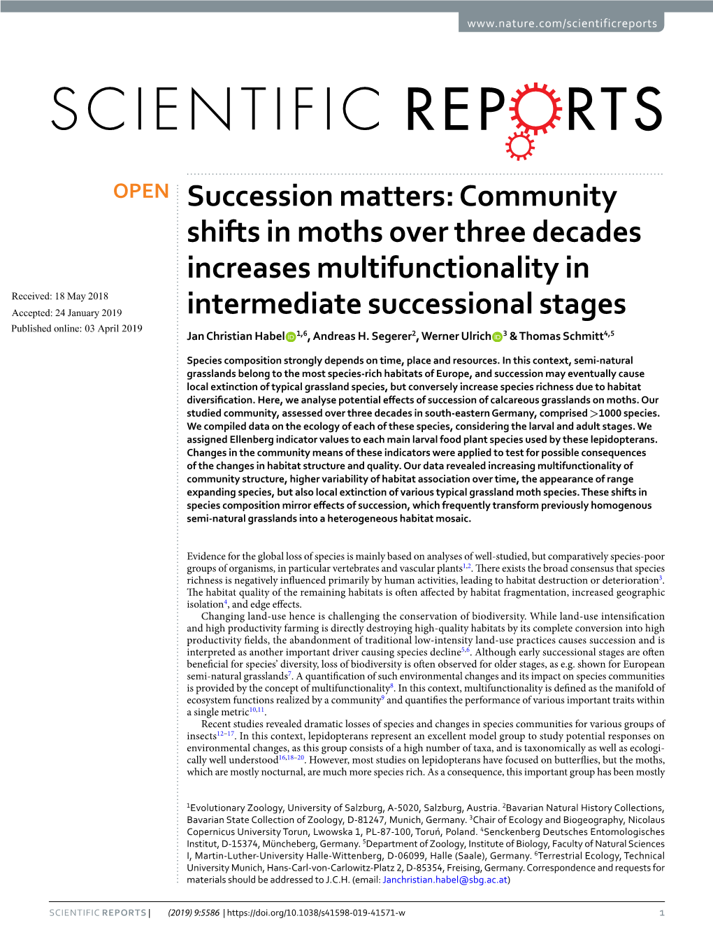 Succession Matters: Community Shifts in Moths Over Three Decades