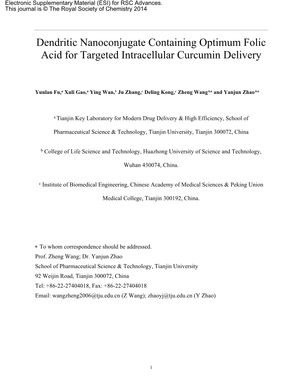 Targeted Dendritic Nanoconjugate for Enhanced Intracellular Curcumin