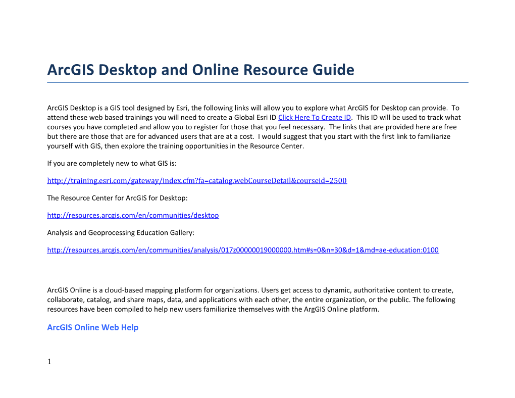 Pennshare Arcgis Online And Desktop Resource Guide