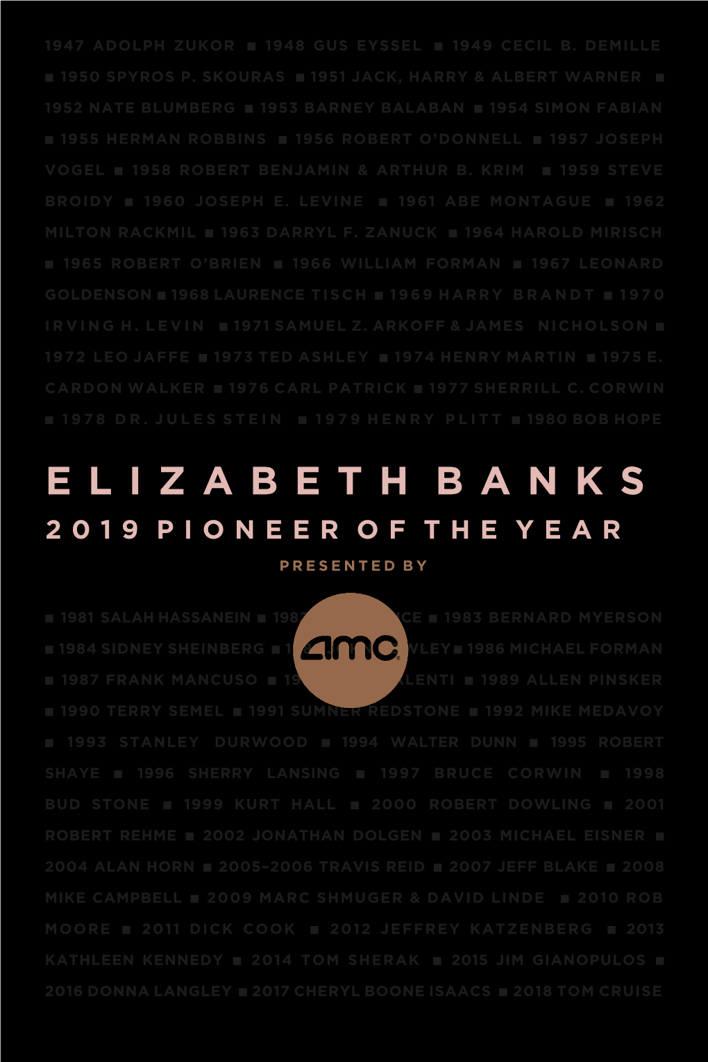 Elizabeth Banks 2019 Pioneer of the Year