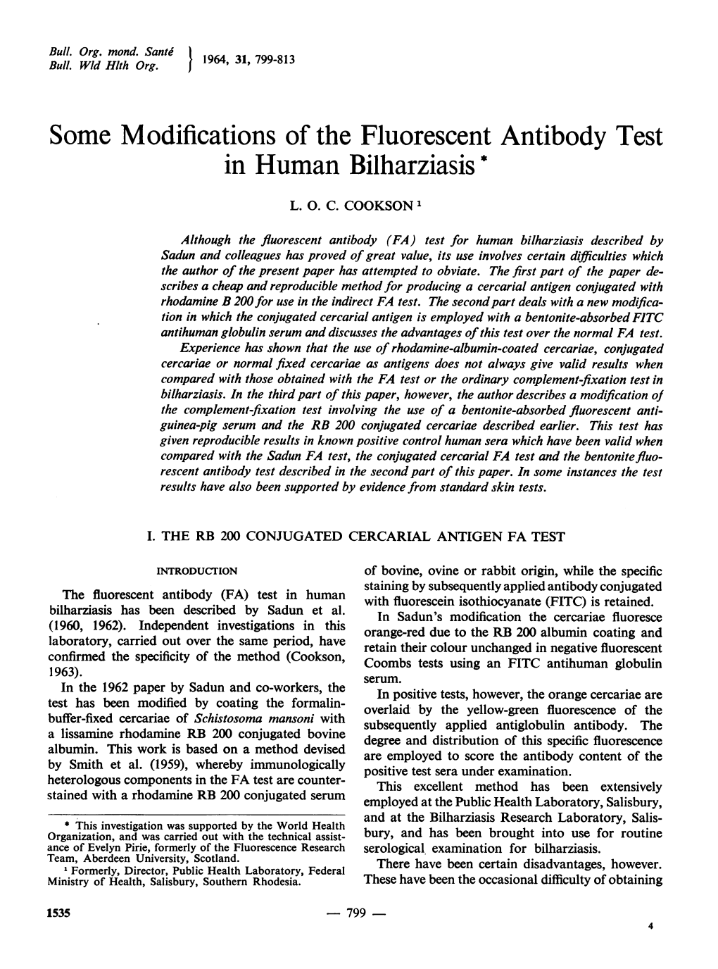 Some Modifications of the Fluorescentantibody Test