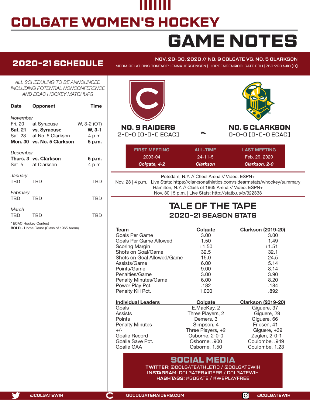 Game Notes Nov