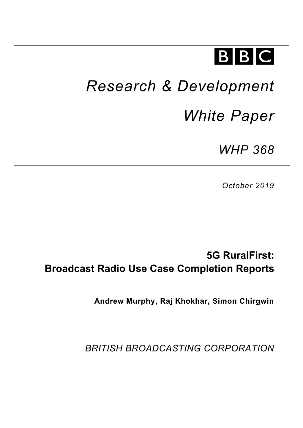 Research & Development White Paper