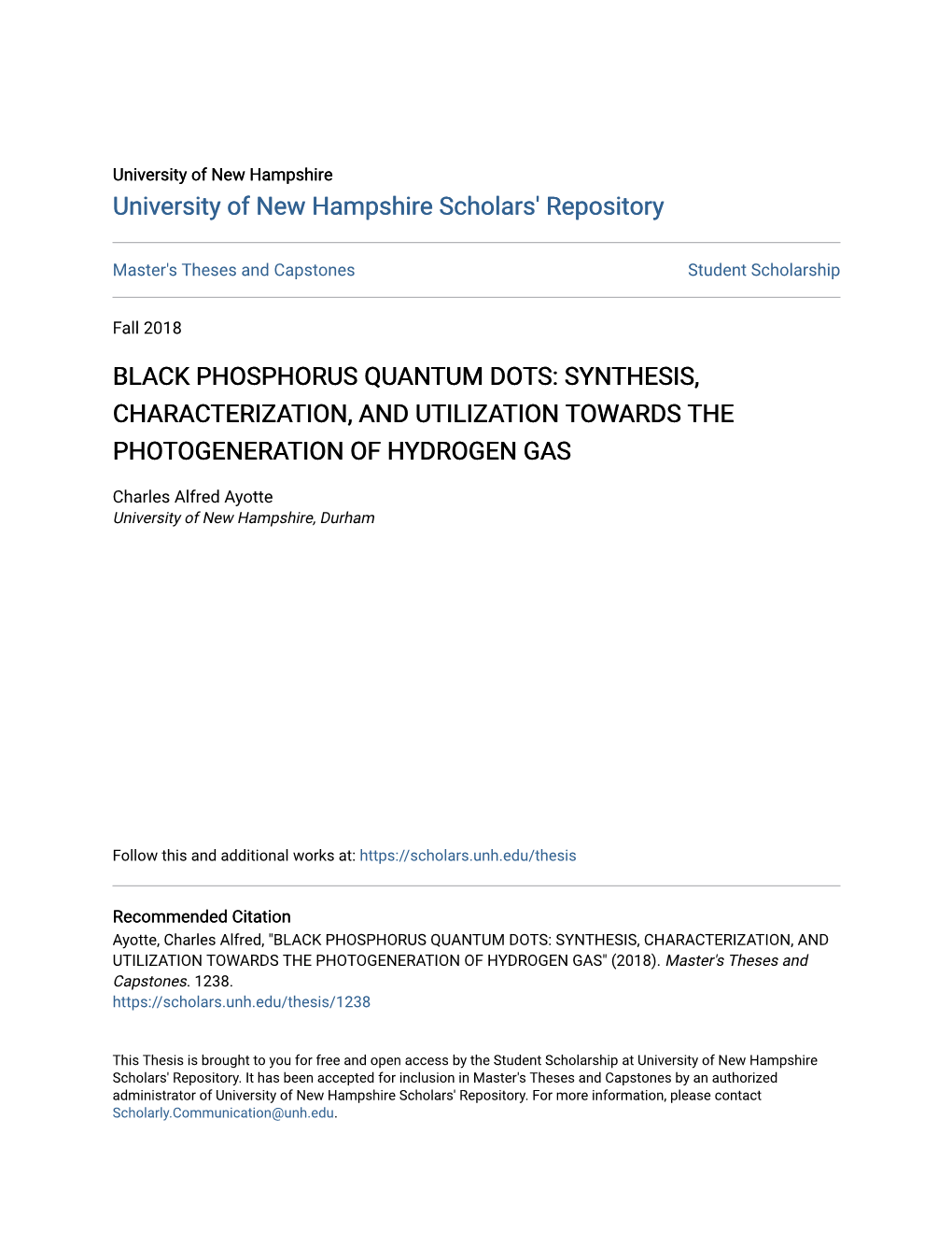 Black Phosphorus Quantum Dots: Synthesis, Characterization, and Utilization Towards the Photogeneration of Hydrogen Gas