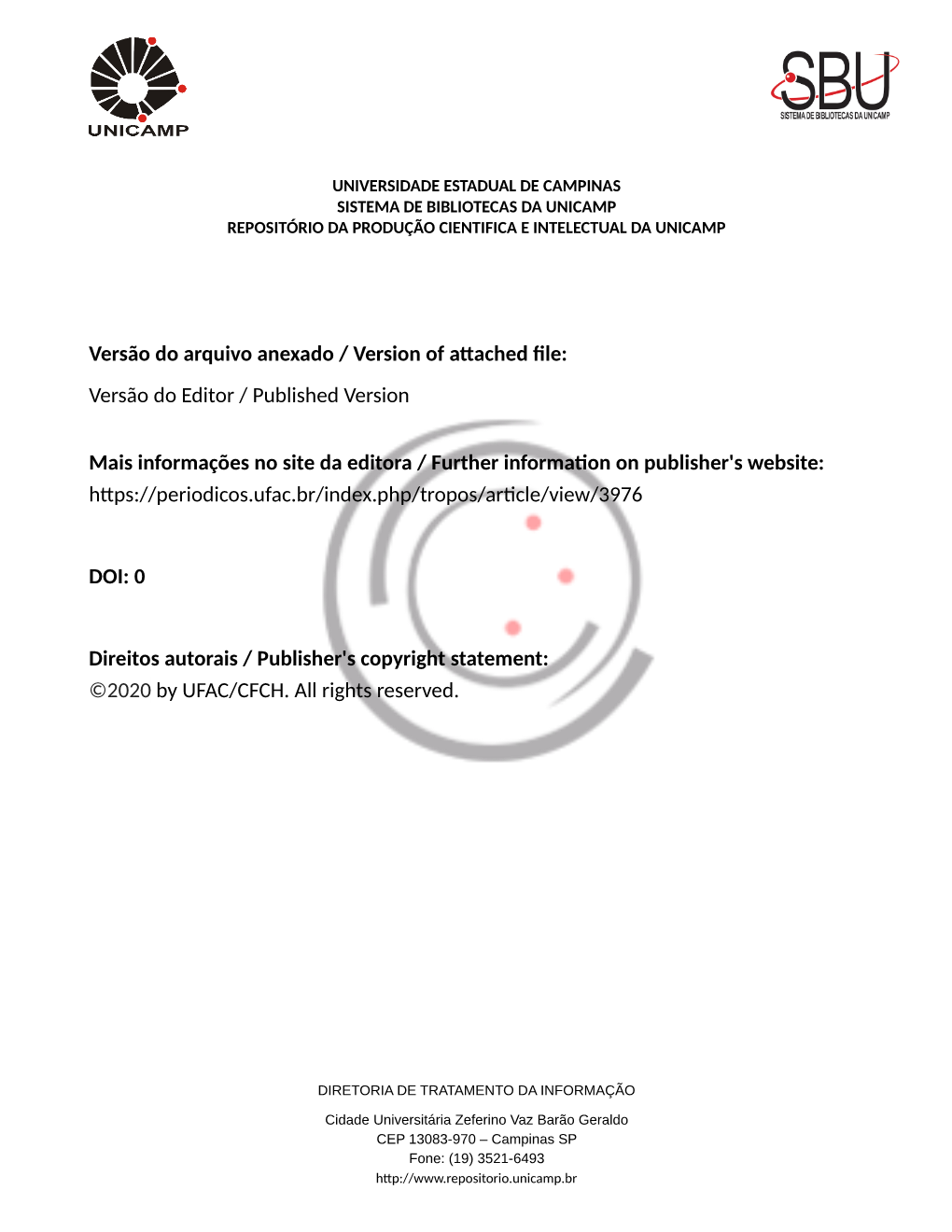 Versão Do Arquivo Anexado / Version of Attached File: Versão Do Editor / Published Version