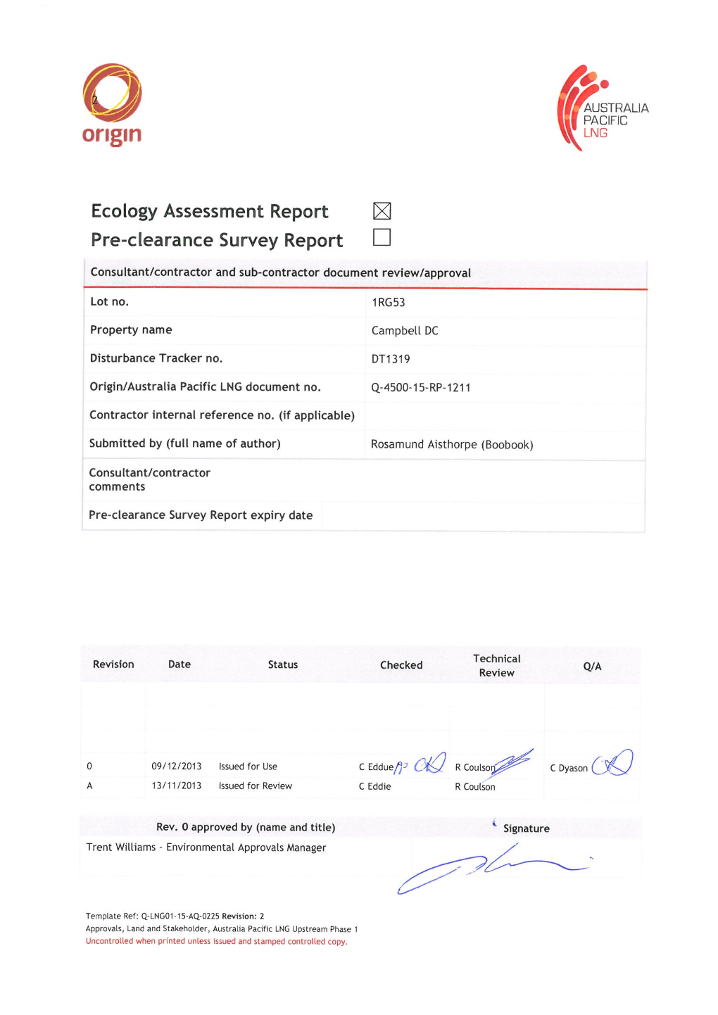 Ecological Assessment Report 1RG53