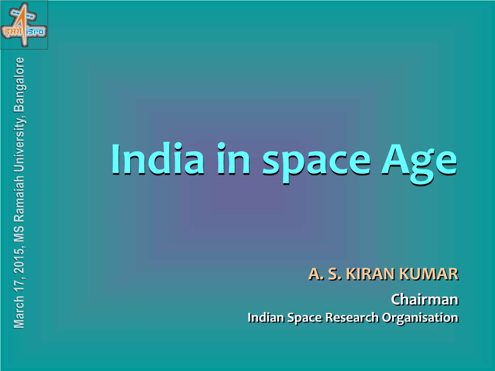India in Space Age Ramaiah