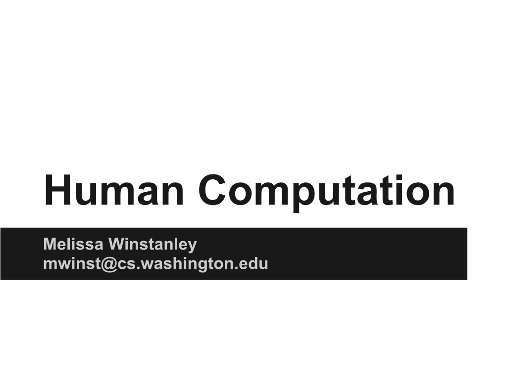 Human Computation