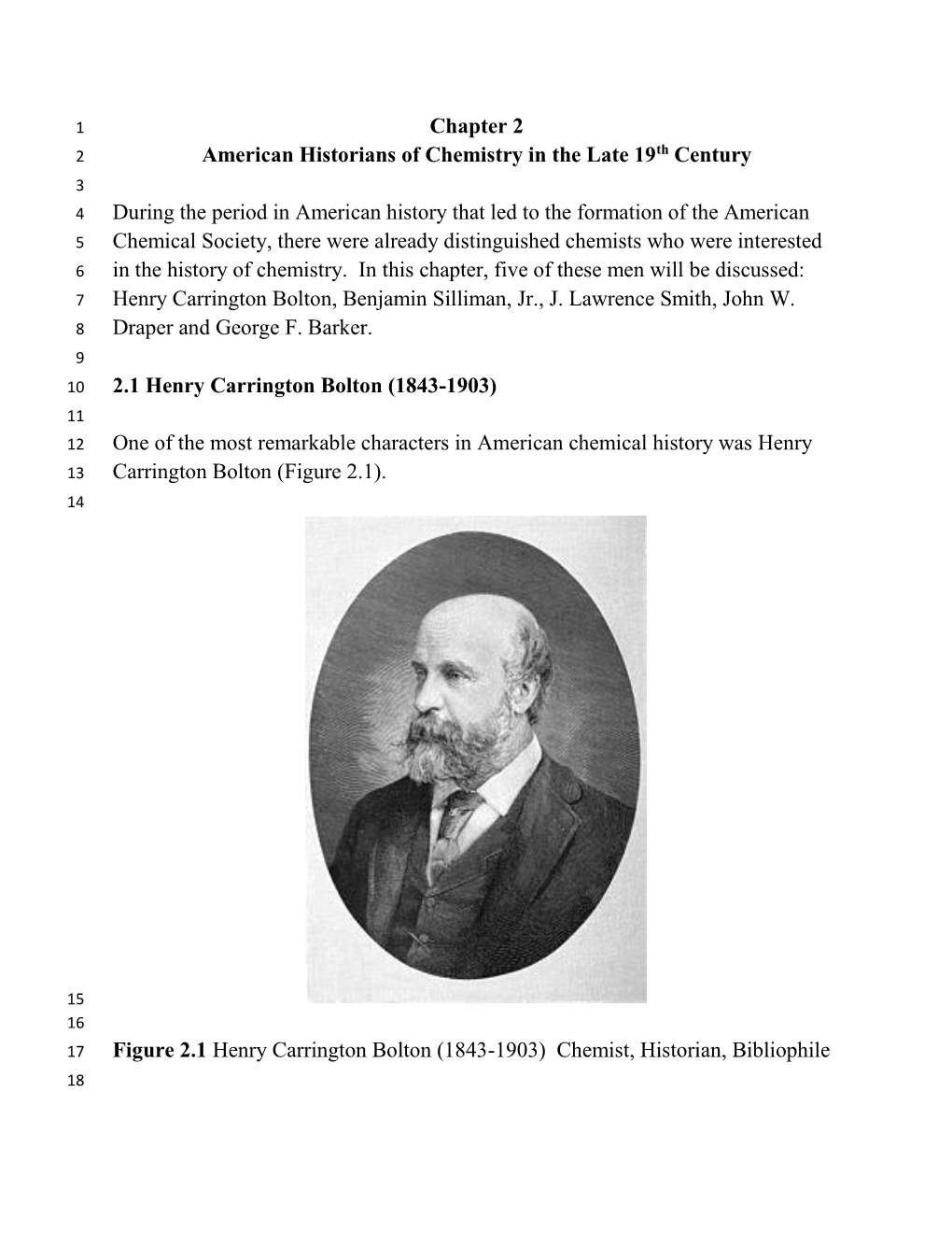 Chapter 2 American Historians of Chemistry in the Late 19Th Century