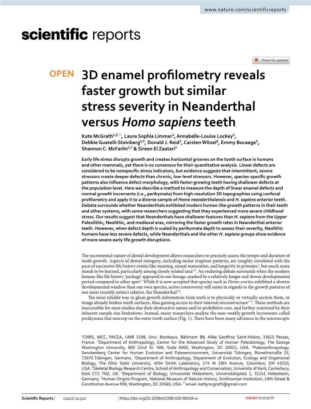 3D Enamel Profilometry Reveals Faster Growth but Similar Stress Severity In