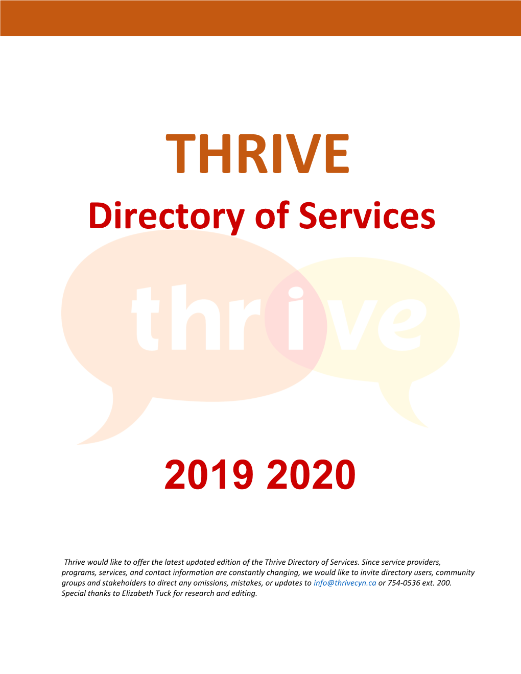 Directory of Services 2019 2020