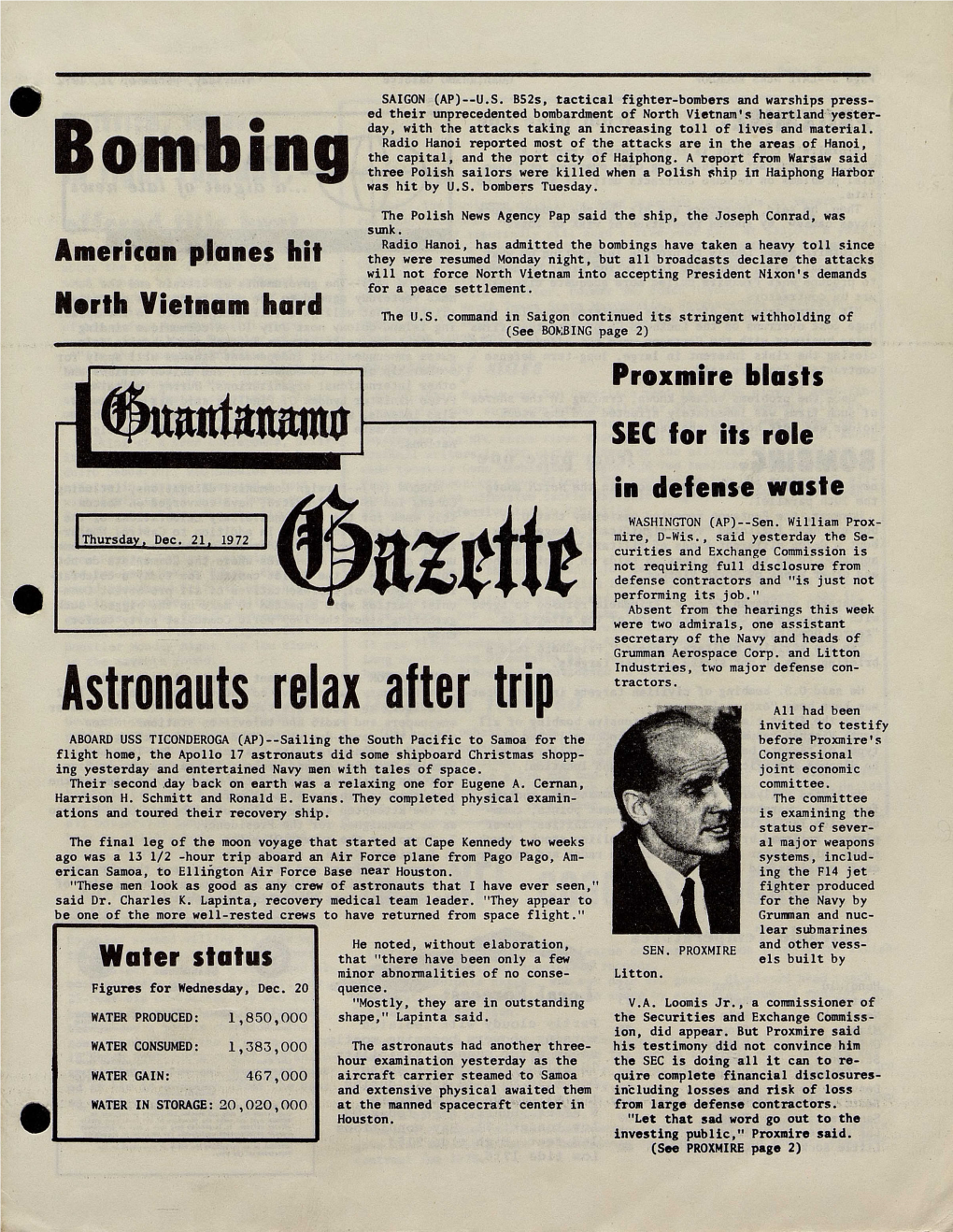 Bombing Three Polish Sailors Were Killed When a Polish Ship in Haiphong Harbor Was Hit by U.S