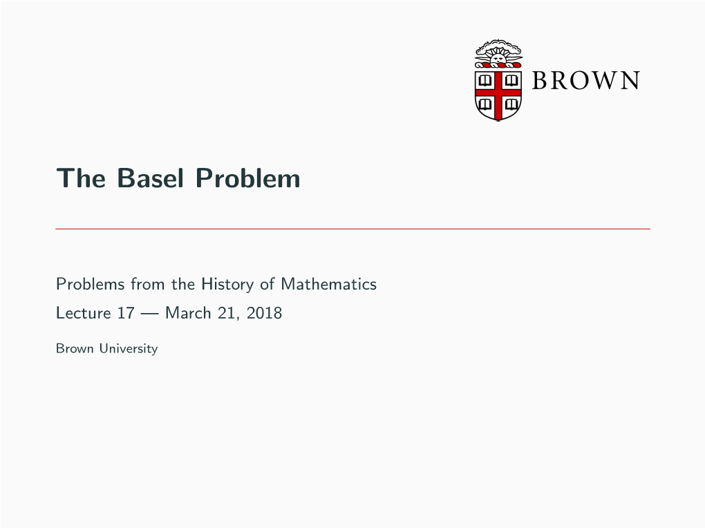 The Basel Problem