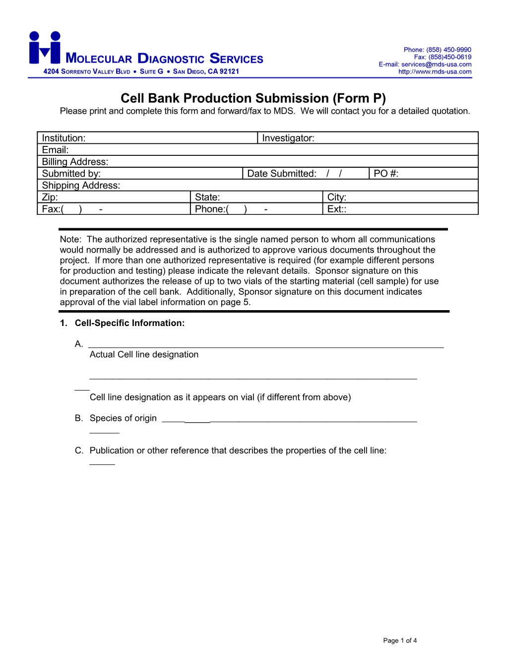 Real-Time/Qualitative Pcr Form (D-2)