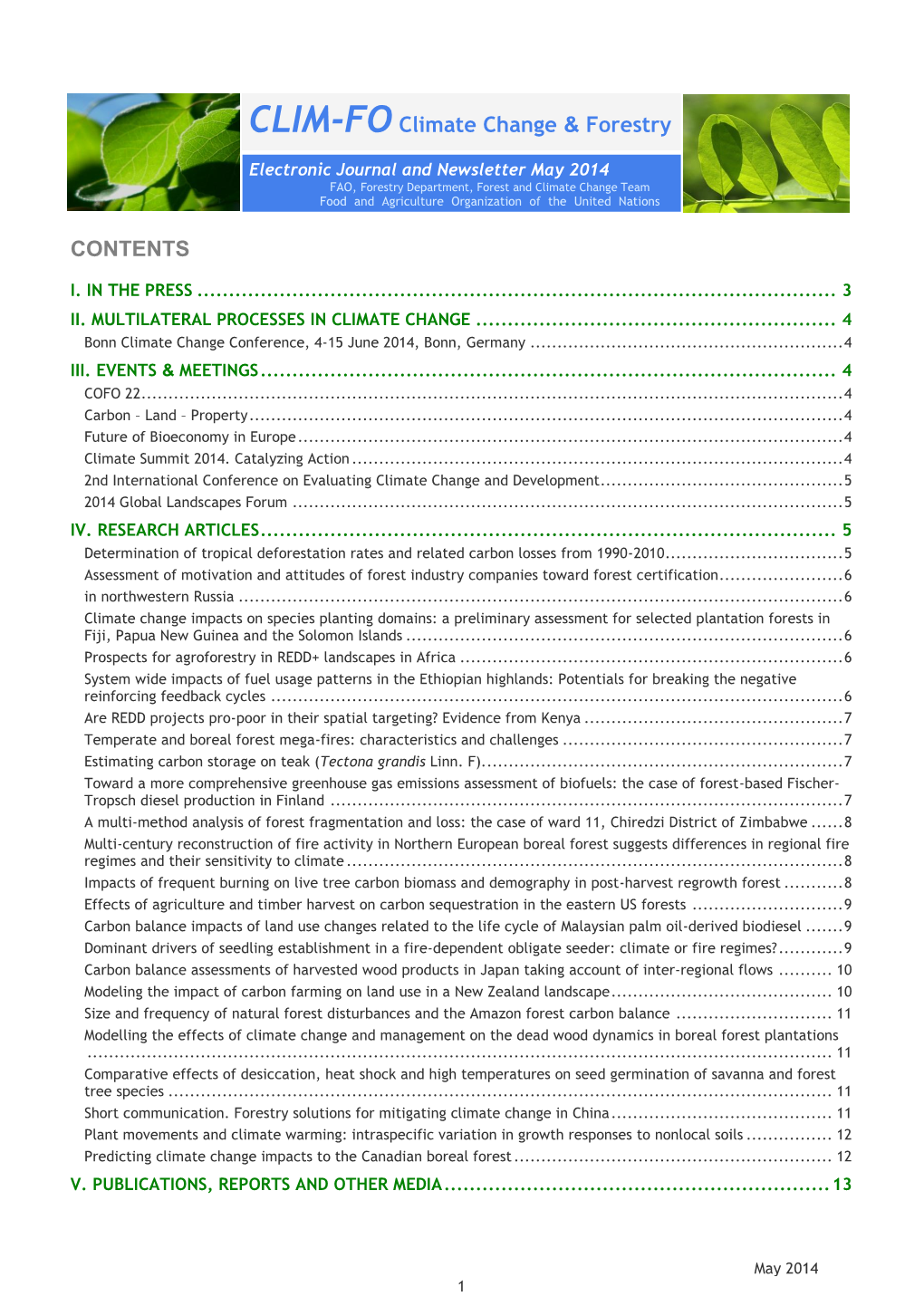 CLIM-FO Climate Change & Forestry