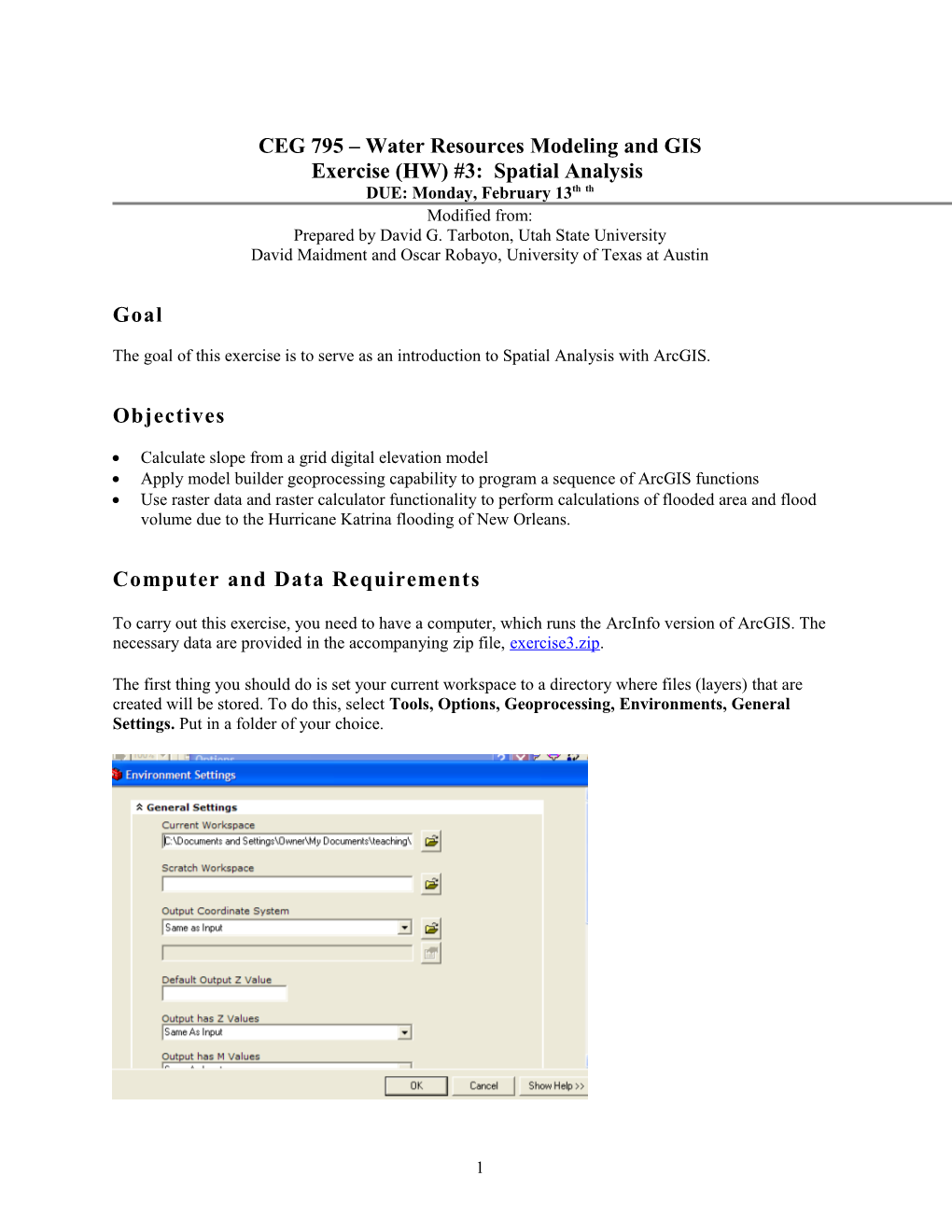 CEG 795 Water Resources Modeling and GIS s1