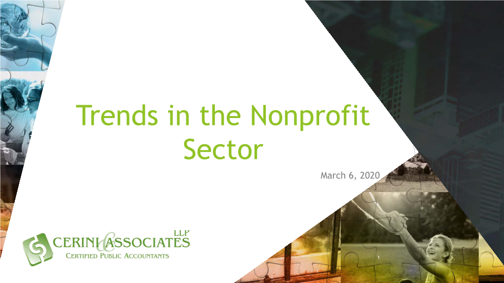 Trends in the Nonprofit Sector March 6, 2020