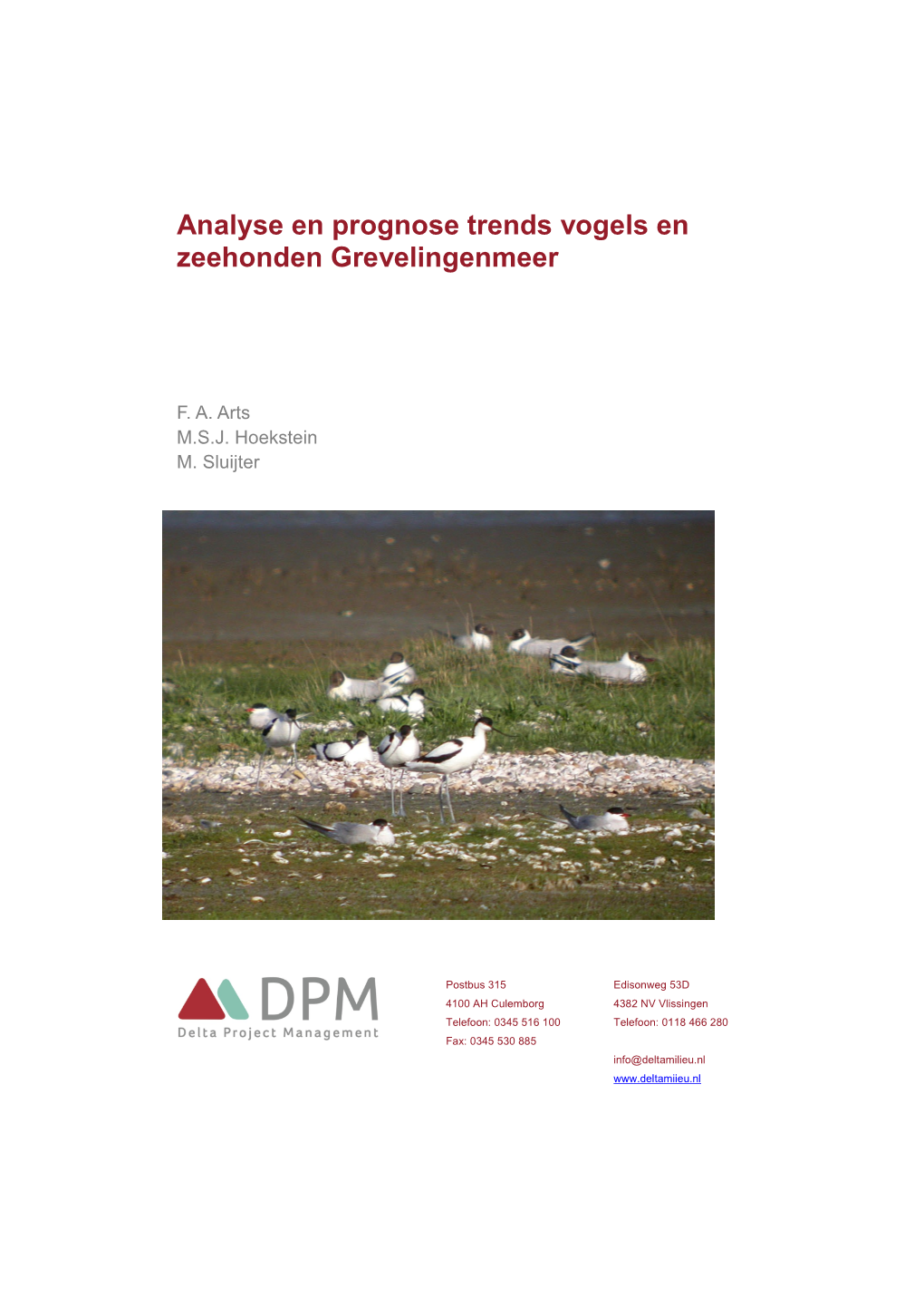 Analyse En Prognose Trends Vogels En Zeehonden Grevelingenmeer