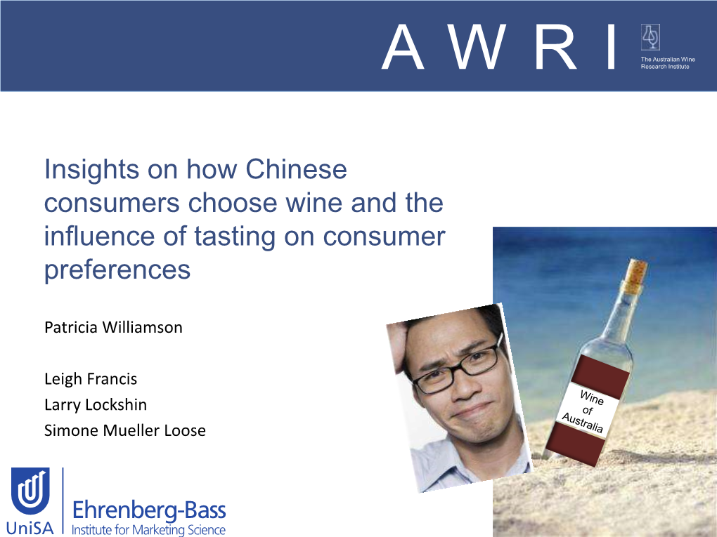 Linking Wine Flavour Components, Sensory Properties and Consumer