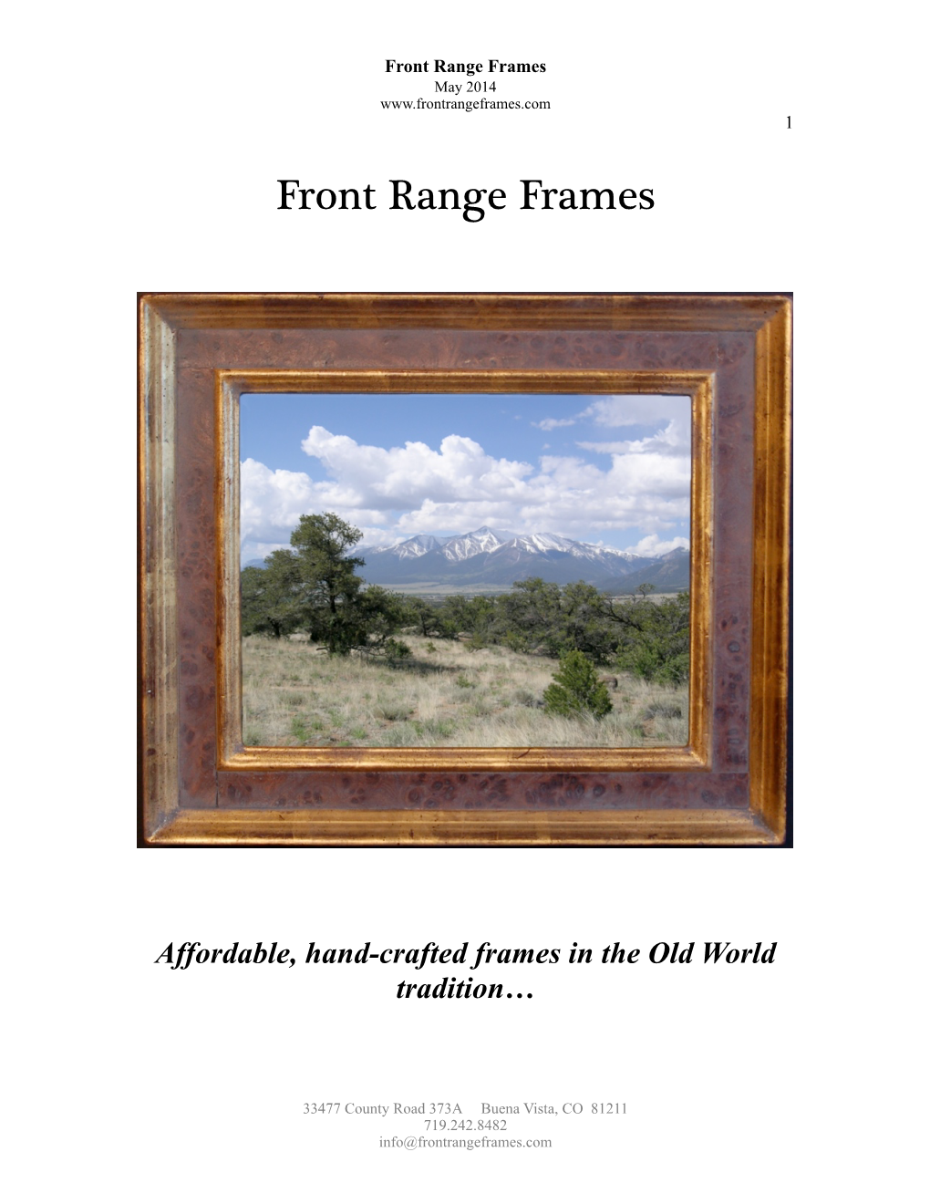 Front Range Frames May 2014 1