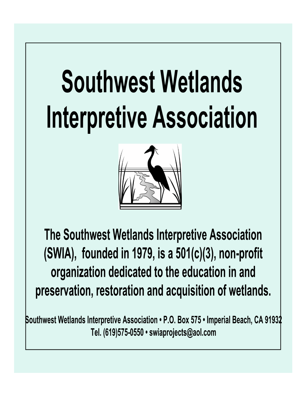 Southwest Wetlands Interpretive Association