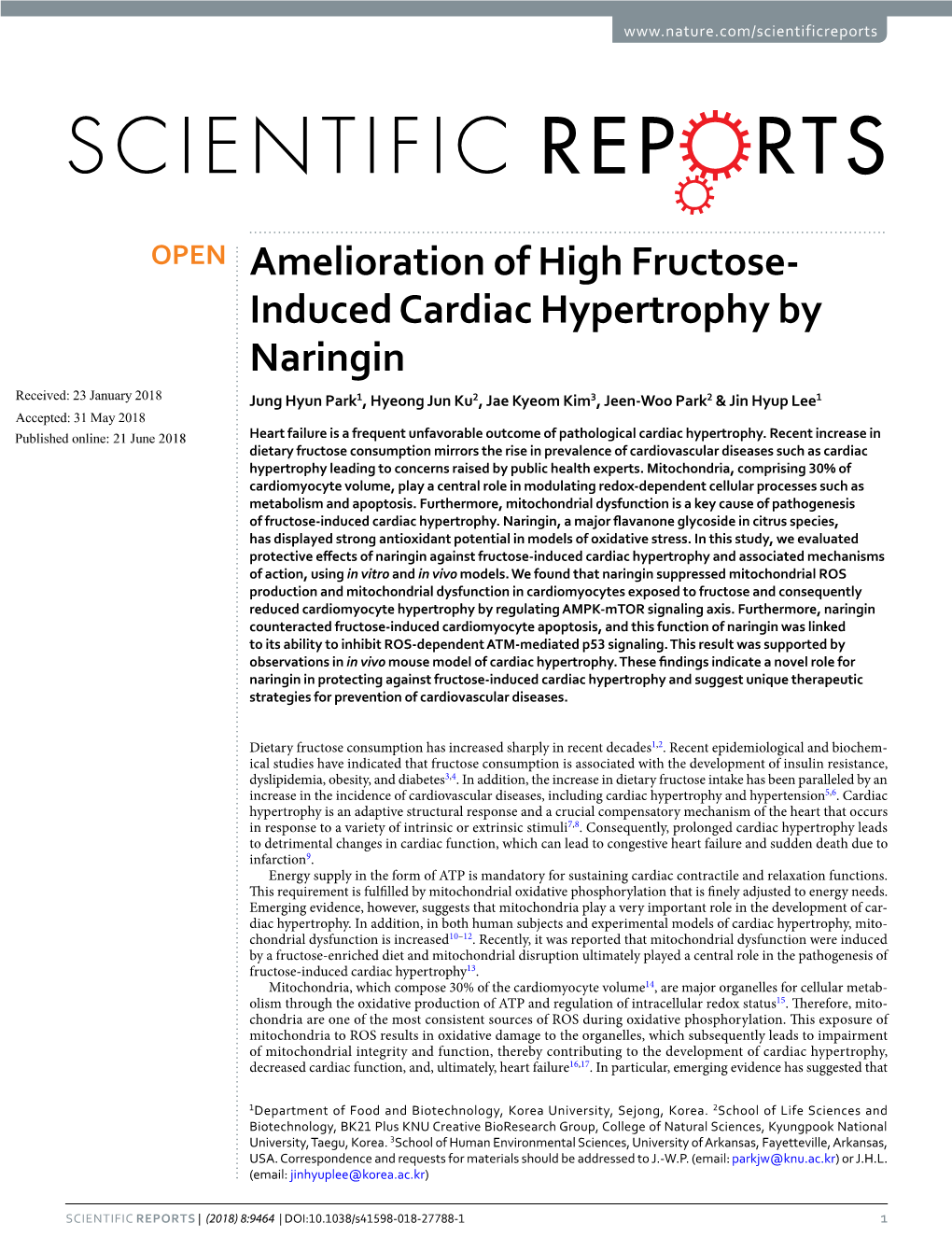 Induced Cardiac Hypertrophy by Naringin