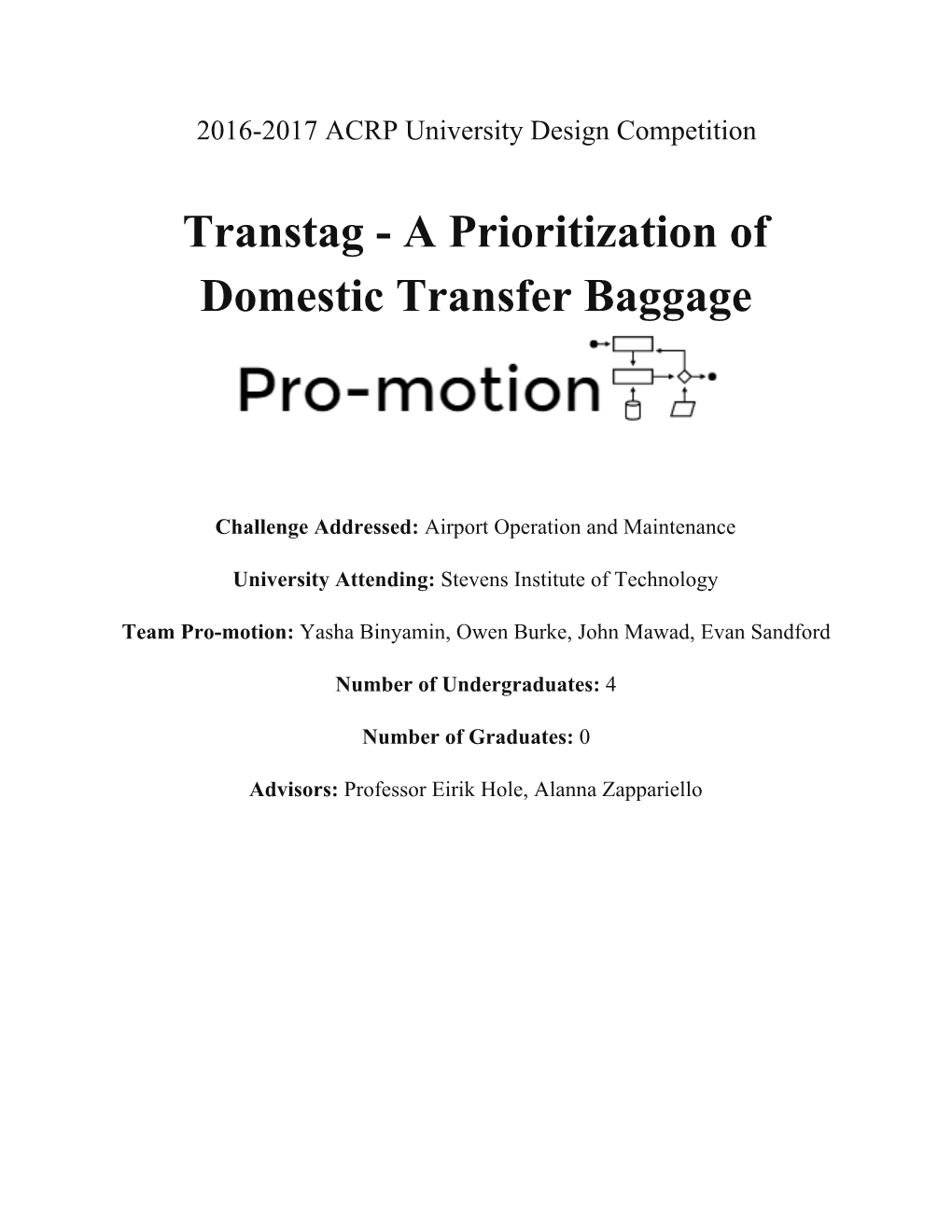 Transtag - a Prioritization of Domestic Transfer Baggage