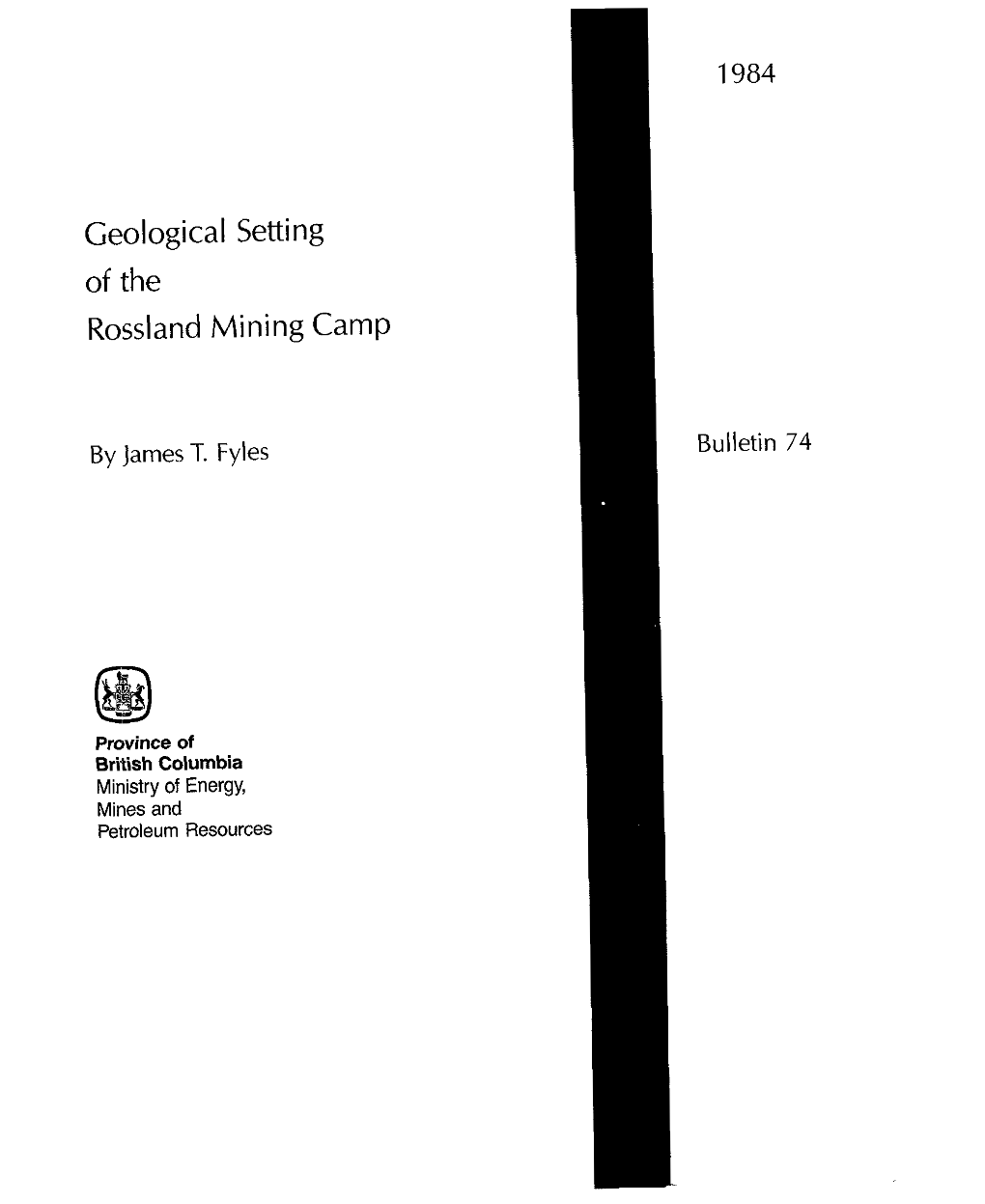 Geological Setting of the Rossland Mining Camp