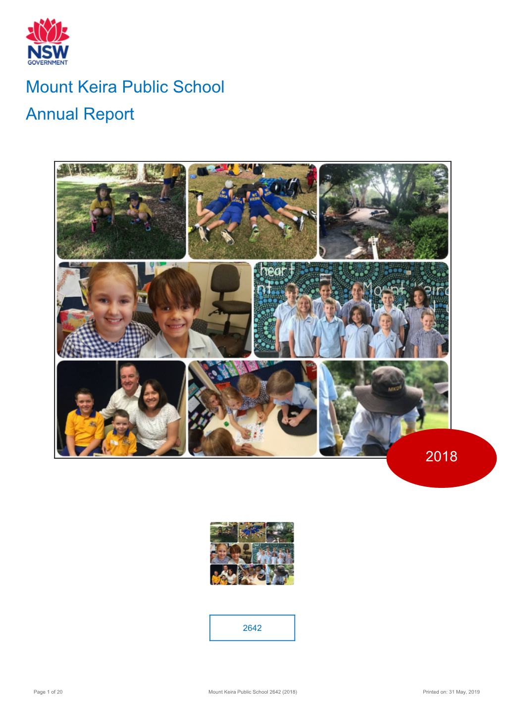 2018 Mount Keira Public School Annual Report