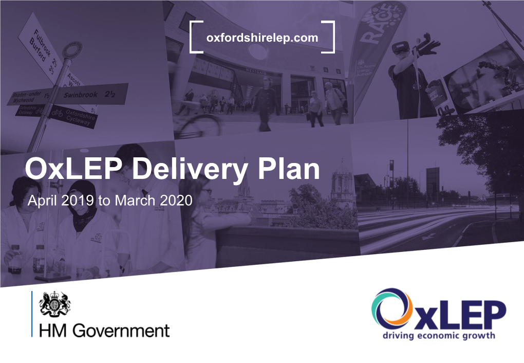 Oxlep Delivery Plan April 2019 to March 2020 Contents