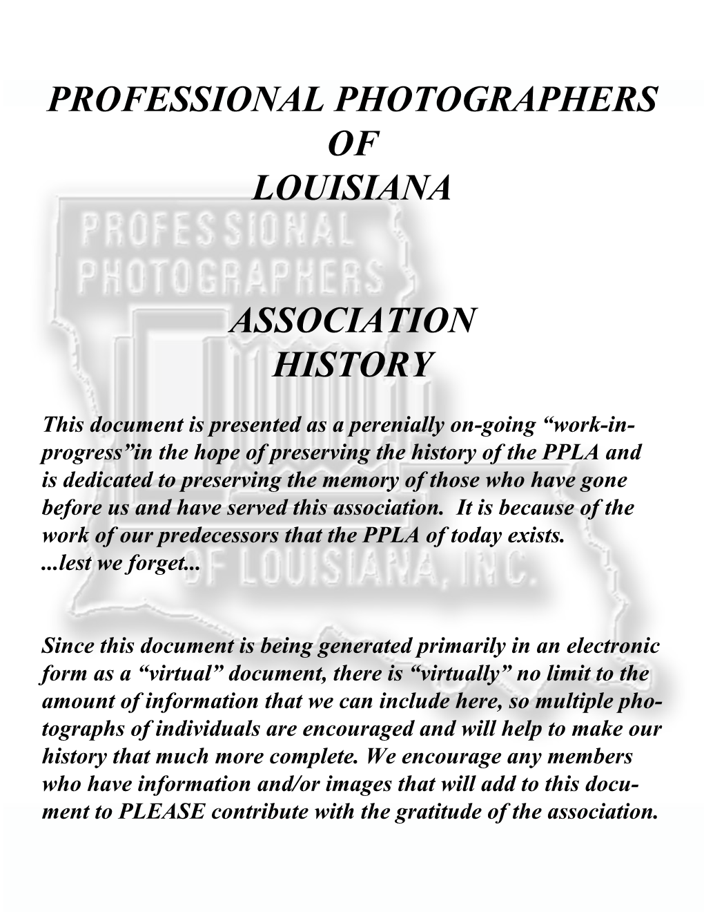 Professional Photographers of Louisiana Association