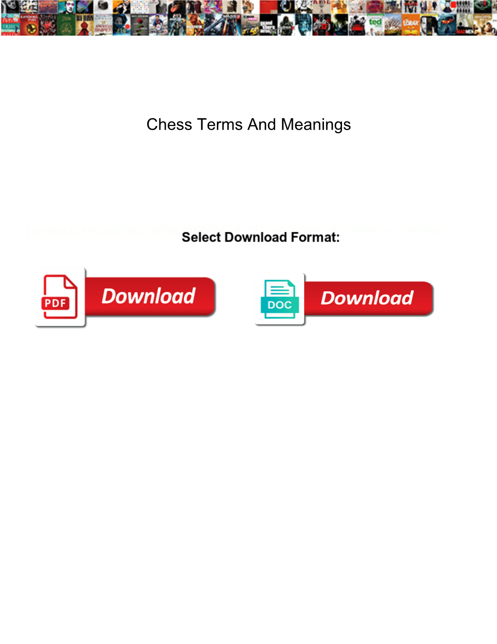 Chess Terms and Meanings